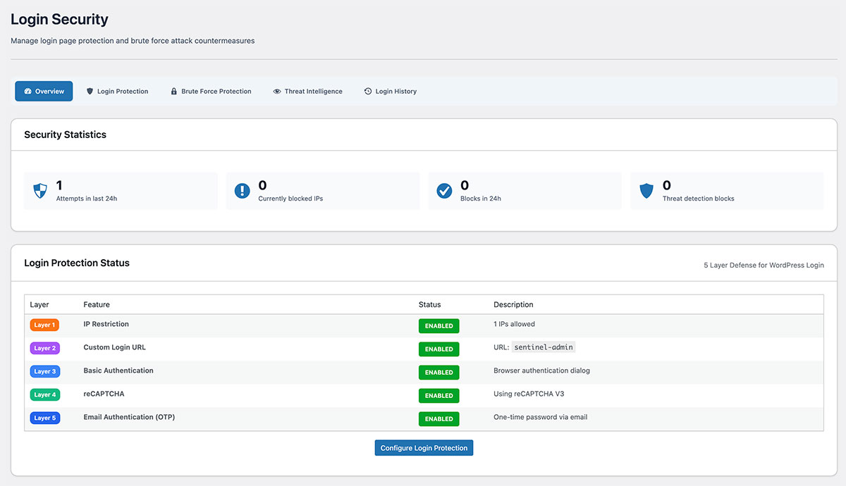 Login security screenshot