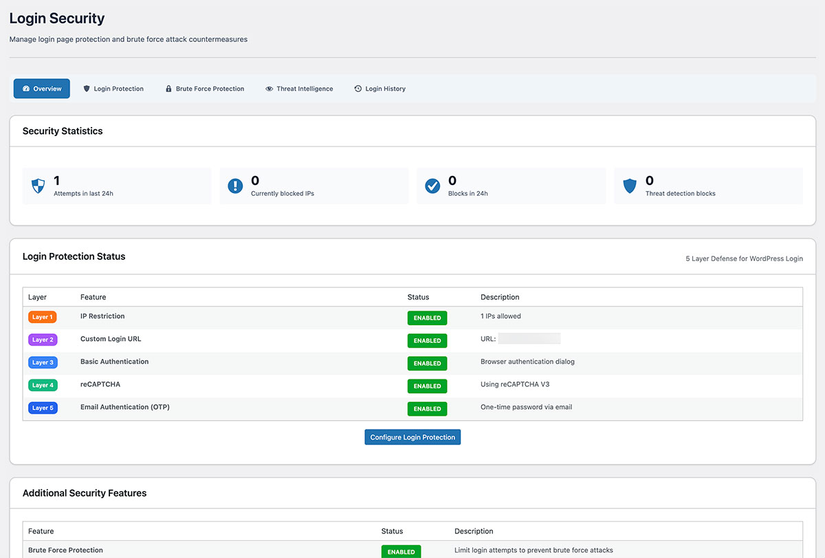 Login Security Settings